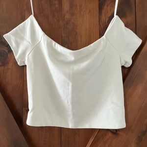 Alice + Olivia White Crop Top - S